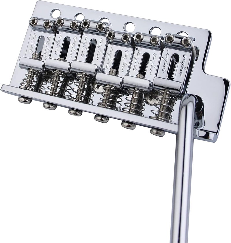 guyker Tremolo Bridge Vintage Bent Steel Saddles and Zinc Block Compatible with Start ST Electric Guitar (GG-1004, Chrome) - Image 4